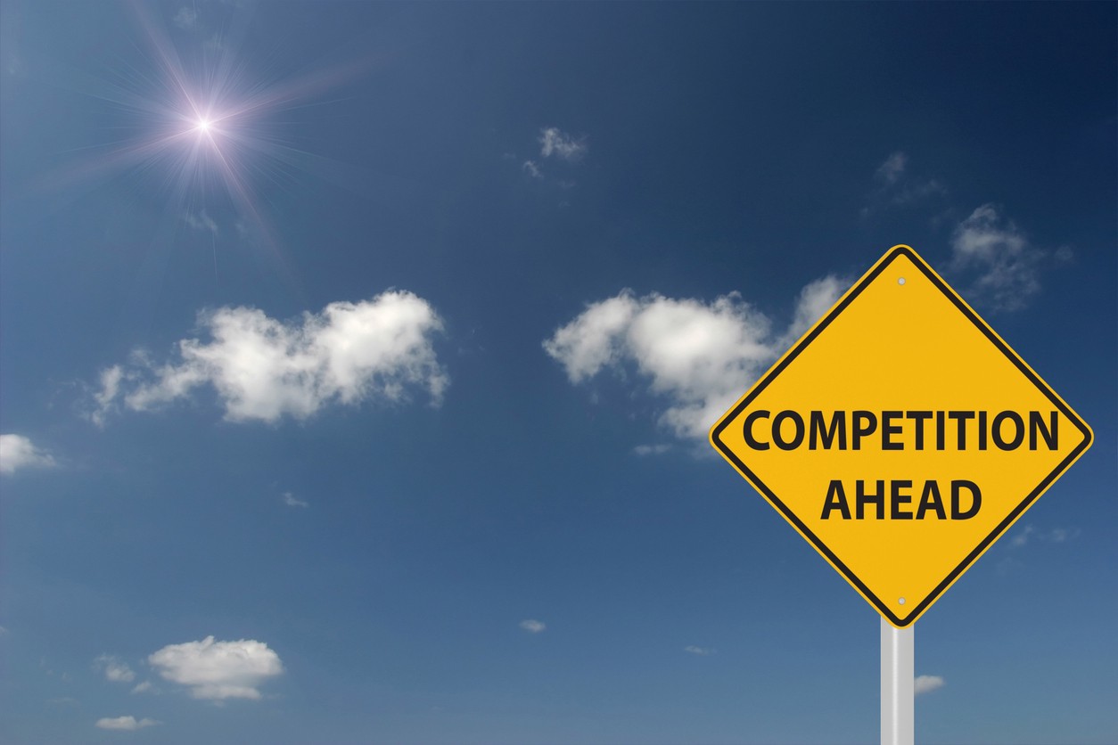 Sign warning of Competition Ahead
