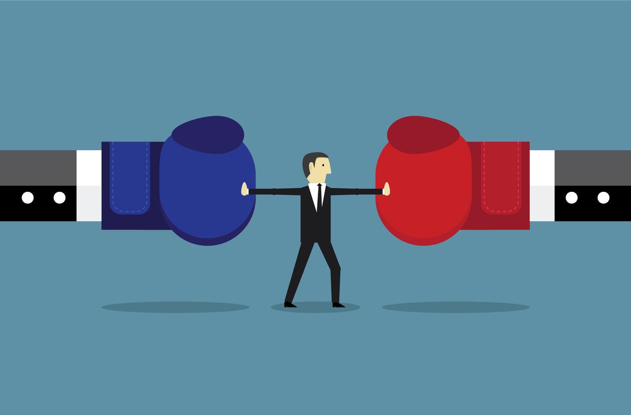 Man stuck in the middle