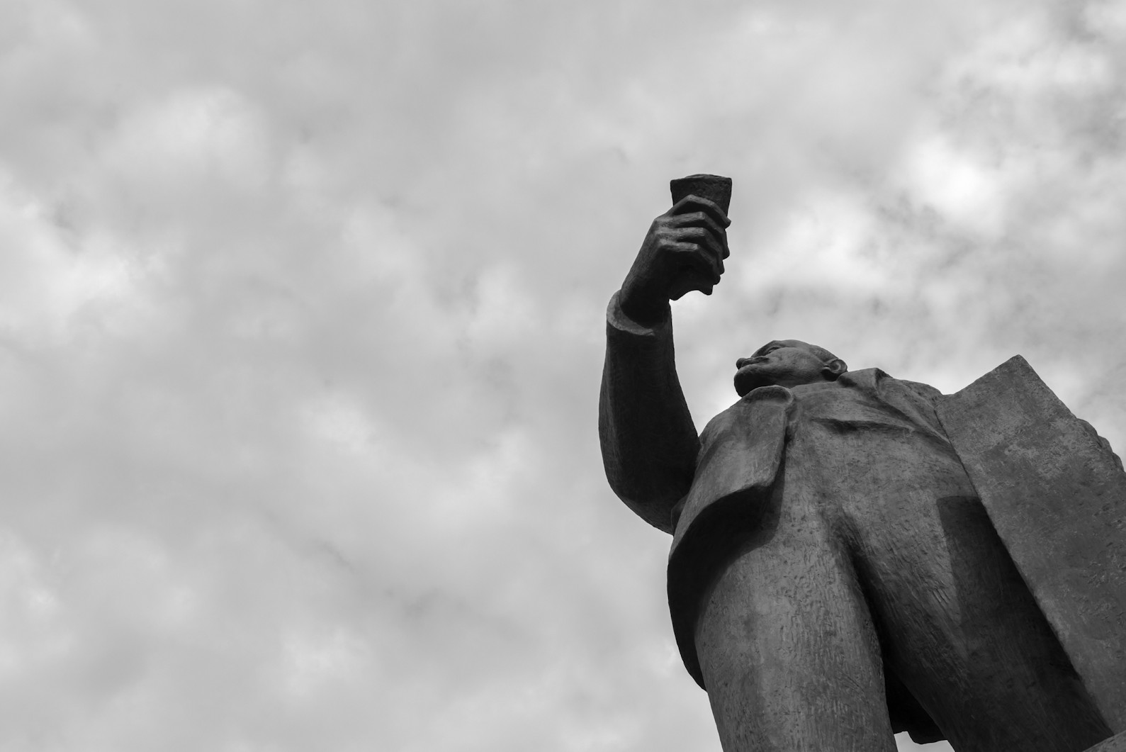 A Soviet-era statue of Vladimir Lenin in a main square in Simferopol, Crimea, Ukraine.