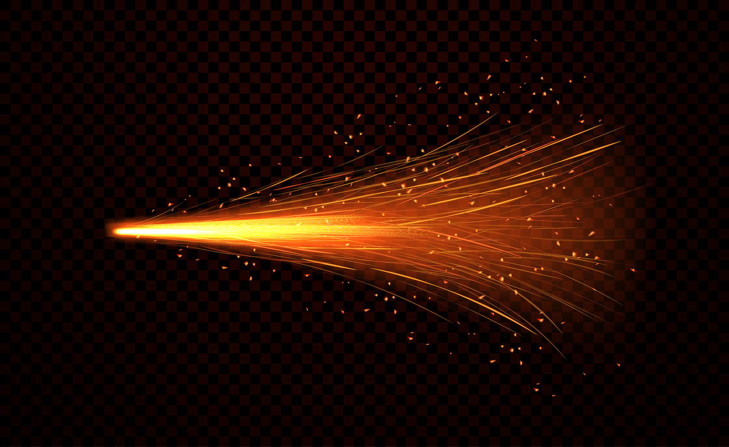Shower of fiery sparks