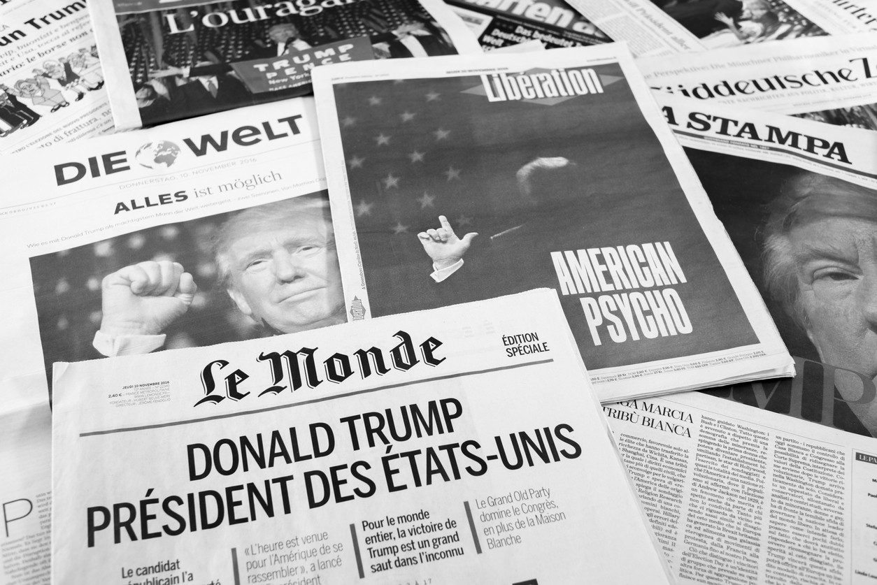 European newspapers react to the election of Donald Trump as President of the United States of America.